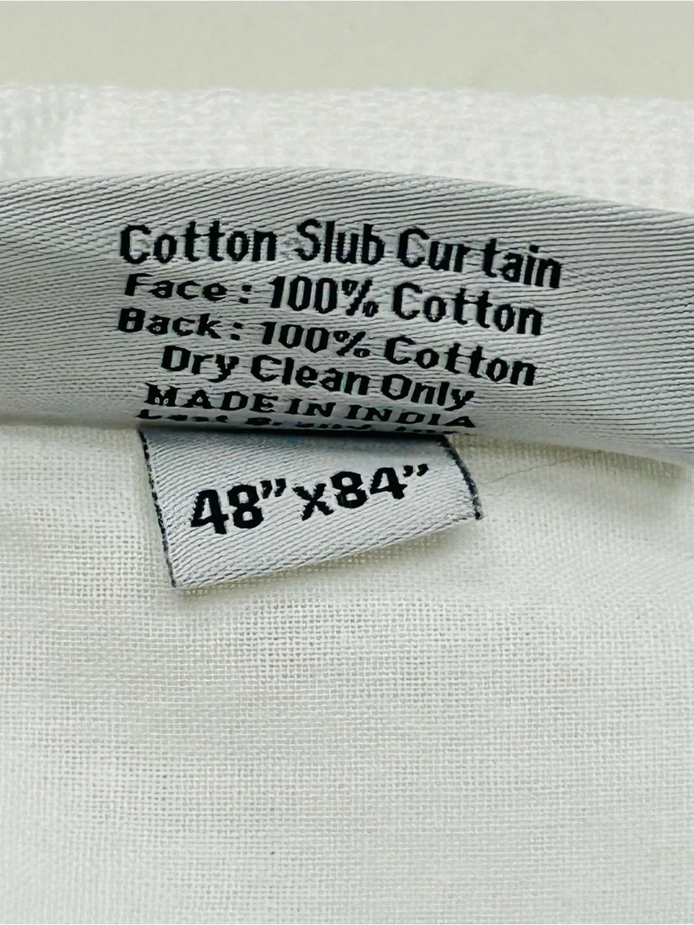 NWT QUINCE Set Of 2 48x84 Cotton Slub Curtains White 0367